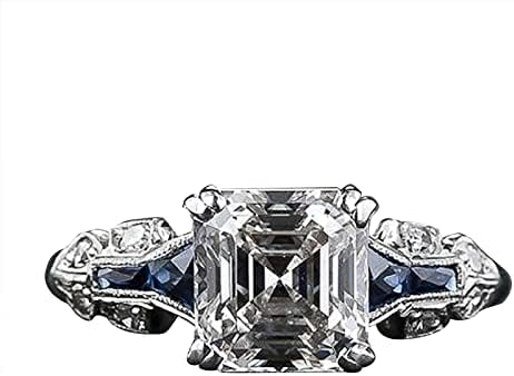 Moda requintada requintada trapezóide quadrado anel de diamante para mulheres anel de jóias de jóias de jóias para homens