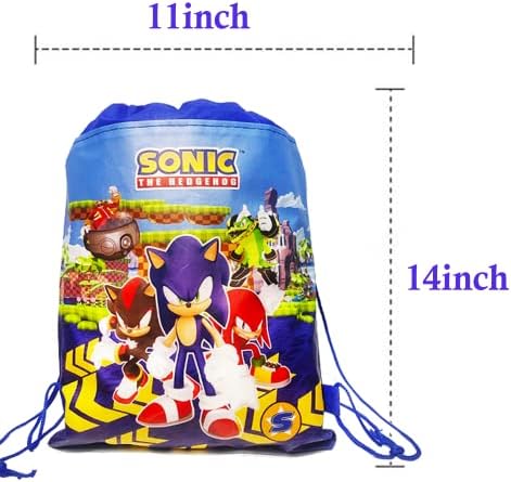 12 pacotes Sonic Drawstring Party Saco, Favorias de festas Backpacks Backpacks Greis Saco de festas de festas de festa Bolsa