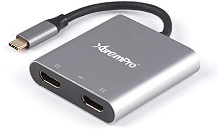 Xtrempro UC-2HMMST ， Adaptador HDMI duplo USB tipo C [suporta até dois monitores 4K 30Hz, compatíveis com apenas sistemas Windows