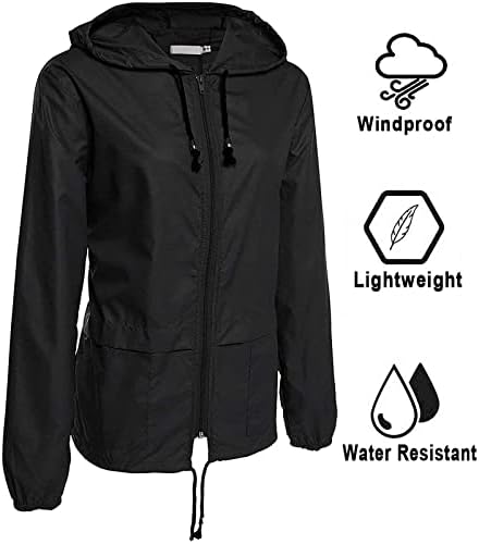 Ndvyxx Casual Holiday Open Jacket for Ladies Sleeve Long With Cockets Comfort Rain Cap capa Solid com capuz