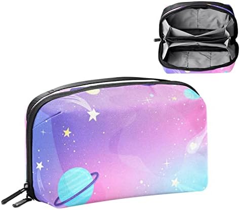 Bolsa de maquiagem do céu estrelado do Galaxy para bolsa portátil de transmissão portátil para a bolsa de beleza de produtos de higiene