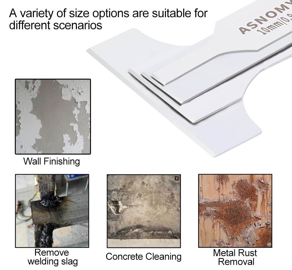 Asnomy 4pcs recíprocas lâminas de raspador, ferramentas multifuncionais de limpeza de ladrilhos de raspador de aço inoxidável para piso de concreto, limpeza de parede, derramamento de metal