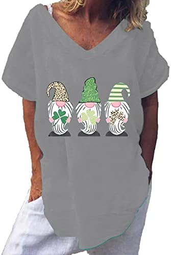 Três camisetas gnome para mulheres St Patricks Camisetas Camisas Sexy Blouses de Manga Curta Sexia de Size Plus Size Tops Summer Summer