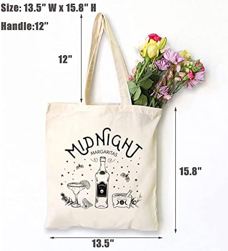 Tsiiuo feminina da meia -noite Margaritas Canvas Bag presente engraçado Magic Magic reutilizável bolsa de compras estética