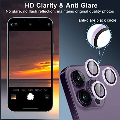 [2 pacote] Compatível com o iPhone 13 Pro Max/iPhone 14 Pro Max Camera Lens Protector HD Filme de lente traseiro de