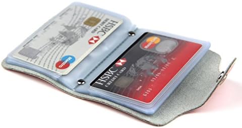Raylinedo unissex Multi Color Genuine Real Leather Credit Card Card Wallet Slim Busca Bag Super Fin Fin Soft Minimalist Titular com 26 slots de cartas Rosa