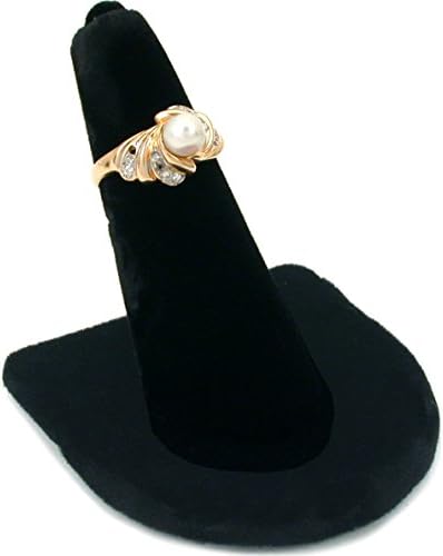 5 Black Velvet Ring Ping Pinging Jóia Stands Stands Display