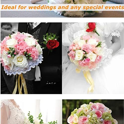 Lyellfe 12 Pack Flower Bouquet Solder, Suporte de alça de buquê de noiva de casamento para flores artificiais frescas, arranjos florais,