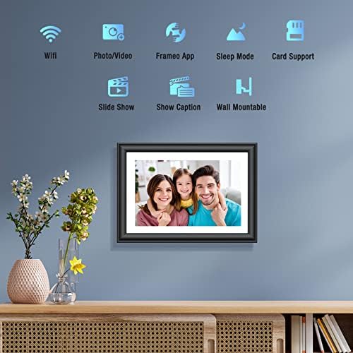 Quadro de 10,1 polegadas WiFi Digital Photo Frame HD 1280x800 IPS Touch Tela Touch Picture Electronic Picture, montável, armazenamento