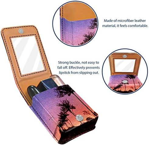 Caixa de batom de Oryuekan com espelho bolsa de maquiagem portátil fofa bolsa cosmética, pintura a óleo, paisagem abstrata