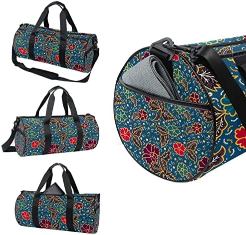 Mamacool Flor Floral Vintage Duffel ombro Bolsa de transmissão Bolsa de viagem para ginástica Sports Dance Travel Weekender