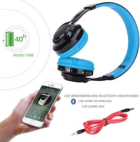 Fones de ouvido Riwbox Bluetooth Kids, fones de ouvido sem fio AB005 Bluetooth v5.2 com fone de ouvido dobrável de microfone