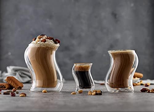 Joyjolt pivô Tumblers isolados duplos - conjunto de 2 copos de café de 13,5 oz de 13,5 oz - copos de bar elegantes para café,
