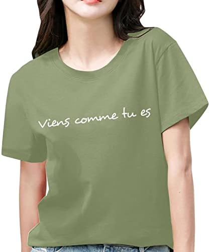 Camisetas femininas de manga comprida feminino verão superior impressa camiseta casual letra padrão feminino spandex de manga longa t