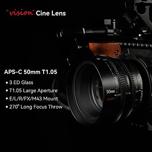 7artisans 25mm/35mm/50mm T1.05 Abertura grande lente Cine Manual de ângulo largo foco de baixa distorção Mini Cinema Lens