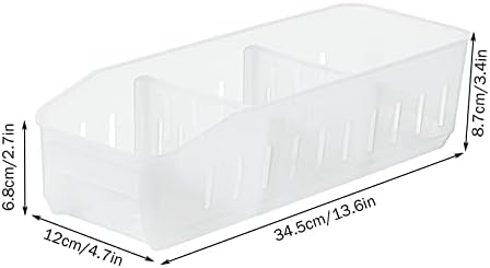 Caixa de armazenamento da geladeira dbylxmn Caixa de armazenamento de frutas e vegetais de três partições Tipo de gaveta fácil de puxar