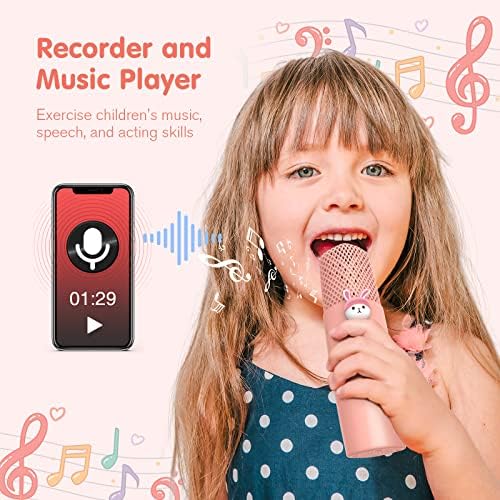 Microfone gelo Microfone, Microfone Bluetooth Speaker Toys de 4 a 15 anos de idade, Máquina de brinquedo Karaokê Kids Karaokê