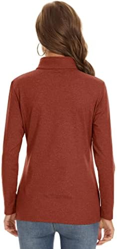 Camisas de manga longa feminina de Magcomsen 1/4 Zip Pullover de lã de gola atlética camisetas de camisetas atléticas