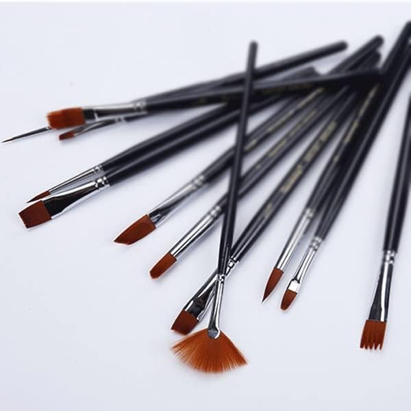 Conjunto de pincel sxds 12 ferramentas de pintura em aquarela acrílico conjunto de caneta de caneta de caça de gancho de gancho de gancho escova
