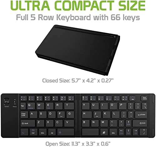 Funciona da CellEst Ultra Slim Folding Wireless Bluetooth Teclado compatível com o tablet ZTE Axon com o teclado