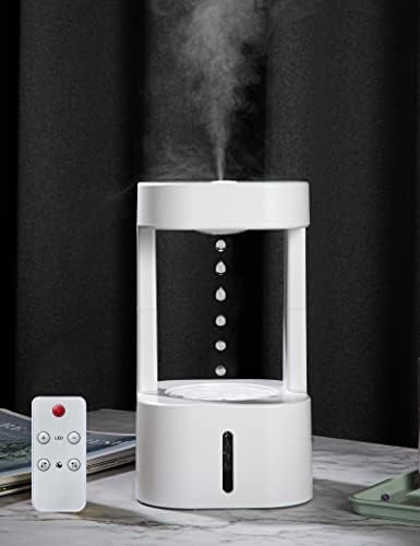 Umidificadores de névoa fria anti-gravidade para o quarto com luzes LED 580ml, perpuridade anti-gravidade gotículas de água umidificador