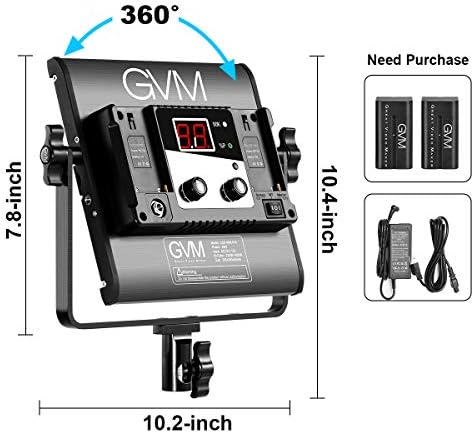 GVM 3 Kits de iluminação de vídeo LED de pacote com controle de aplicativos, variável bi-color