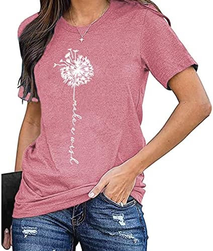 Tops de cor sólida Mulheres 2023 Camisa superior feminina Camisa colorida Culxo de algodão Manga curta Top casual de