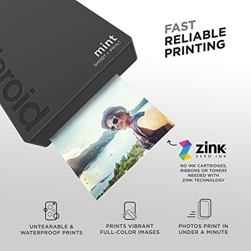 Câmera digital de impressão instantânea de hortelã da hortelã Zink Polaroid, impressões no papel fotográfico de Zink 2x3