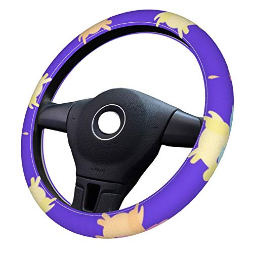 Happy Unicorn Universal de 15 polegadas de silicone Tampa do volante, adequado para mulheres, durável e não deslizante