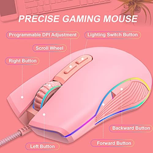 Mouse com fio, confortável e confortável Ergonomics Side Stream Light PC Gaming Camundo