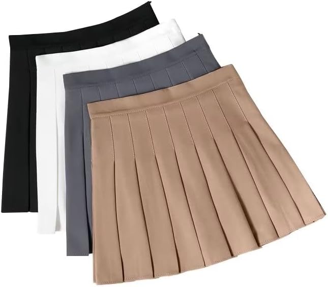 Mini-saia plissada Saias de tênis de cintura alta Skorts For Women Girls Salia de torcer de uniforme escolar com shorts,