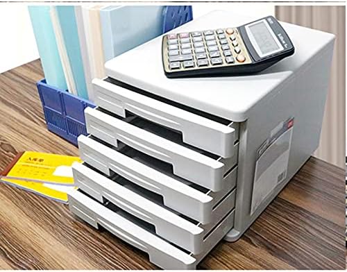 Gabinete de arquivo de mesa, caixa de armazenamento de arquivos de 5 camadas com bloqueio, gaveta pequena, caixa de armazenamento de dados, papel A4, plástico do escritório.