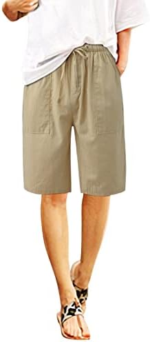 Bermudas de cores puras shorts para mulheres shorts de camisa casual de verão com bolsos Deep Lounge shorts longos shorts de ginástica