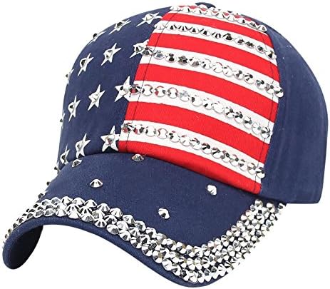Ssdxy bling bandeira americana chapéu de homem homens bonés de beisebol sparkle EUA chapéu de chapéu de shinestone chaps de hip hop