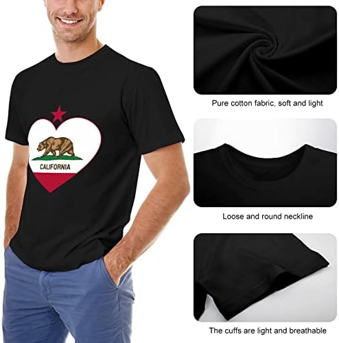 Camisetas casuais de algodão casual de chapas de bandeira da Califórnia WeedKeycat