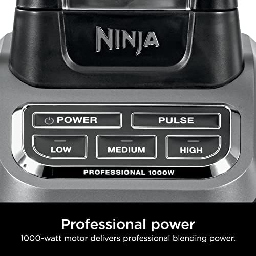 Ninja BL610 Profissional 72 oz Bancada liquidificador com base de 1000 watts e tecnologia total de esmagamento para smoothies,