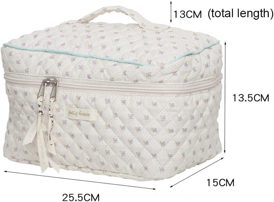 Bolsa de maquiagem de algodão floral ormein Bolsa de cosméticos de viagem grande bolsa de cosmética acolchoada bolsa estética