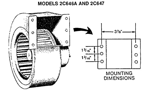 Dayton 2C647 Capacitor de divisão permanente retangular soprador especializado
