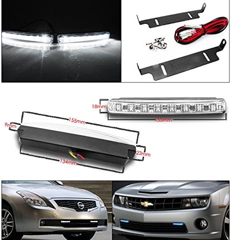 ZMAUTOPARTS HALOGEN Projector Faróis Black W/6 LED LED WHITE DRL Compatível com 2015-2019 Chevy Impala