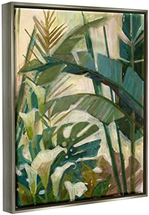 Stuell Industries Tropical Jungle Folhas de folhas de parede emolduradas flutuantes, design de Elaine Volherbst-Lane