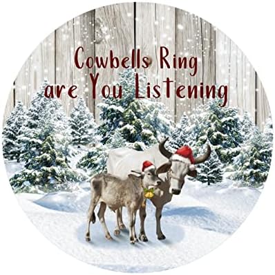50 PCS Farm Animal Lover Gift, Cowbells Ring Você está ouvindo 1,5 Retorros redondos Etiquetas de vaca Selações de