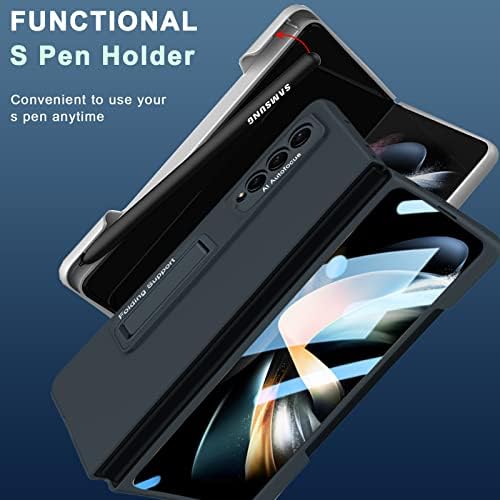 Ninki compatível com Samsung Galaxy Z Fold 4 Case com S Pen Solder, Caixa de suporte esbelto à prova de choque para Samsung