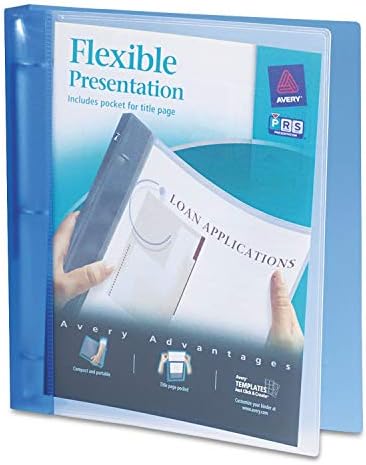 Avery Flexible View 3 Anel Binder, Tampa Clear Front Customizable com costas sólidas, anéis redondos de 1 polegada,