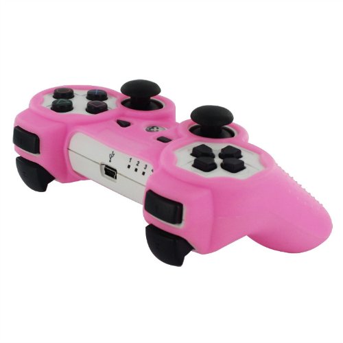 Eforbuddy Silicone Soft Protective Case Caso para Sony PlayStation 3 PS3 Controller, Pink