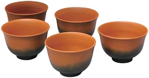 TEACUPS Set Yunomi - Tokoname de cerâmica - japonês Chawan - Koji - Orange - graduação