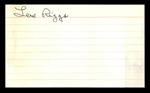 LEW RIGGS Autografado 3x5 Índice Card Dodgers SKU 213716 - MLB Cut Signature