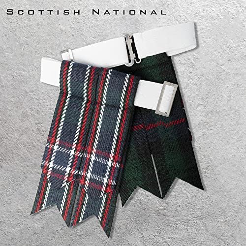 Umam kilt flashes para homens com ajustadores de fivela pesada, flashes de meia kilt simples e de tartan.