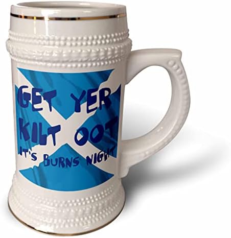 3drose pegue seu kilt oot seu texto azul noturno com Saltire - 22oz de caneca