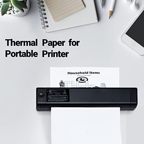 Papel de impressão térmica 8.5x11 - Tamanho da letra dos EUA papel multiuso, compatível com hprt mt800 mt800q phomemo m08f e irmão pj762 pj763mfi impressoras portáteis, 100 folhas