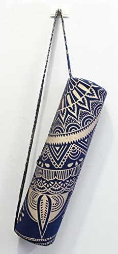 Saco de tapete de ioga artesanal indiano, bolsa de tapete de ioga de algodão, bolsa esportiva, bolsa de exercício, saco